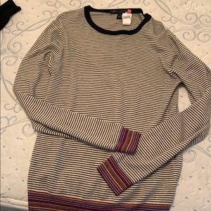 Stripped shirt with colorful bottom